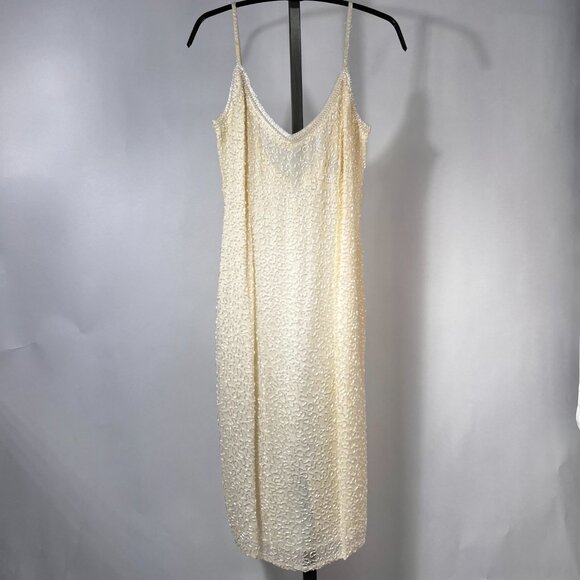 LILLIE RUBIN Vintage100% Silk White Formal beaded gown with pearls Sz 6, 2 Piece - Picture 9 of 16